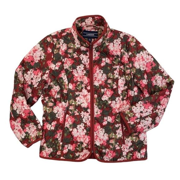 LANDS’ END Quilted Primaloft Floral Jacket (Sz 1X) - Picture 1 of 9
